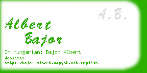 albert bajor business card